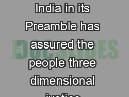 SUPREME COURT OF INDIA The Constitution of India in its Preamble has assured the people