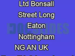 TecQuipment Ltd Bonsall Street Long Eaton Nottingham NG AN UK      F      E infotecquipment