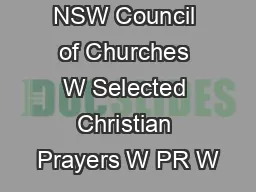 NSW Council of Churches W Selected Christian Prayers W PR W