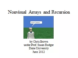 Nonvisual Arrays and Recursion