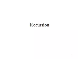 1 Recursion