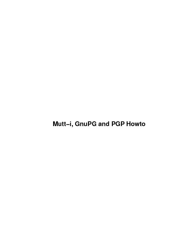 Mutt-i, GnuPG and PGP Howto
