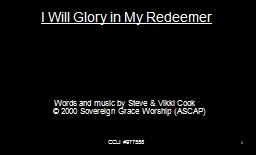 I Will Glory in My Redeemer