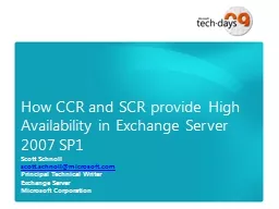 How CCR and SCR provide High Availability in Exchange Serve
