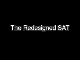 The Redesigned SAT