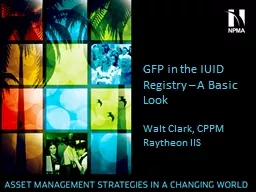 GFP in the IUID Registry – A Basic Look