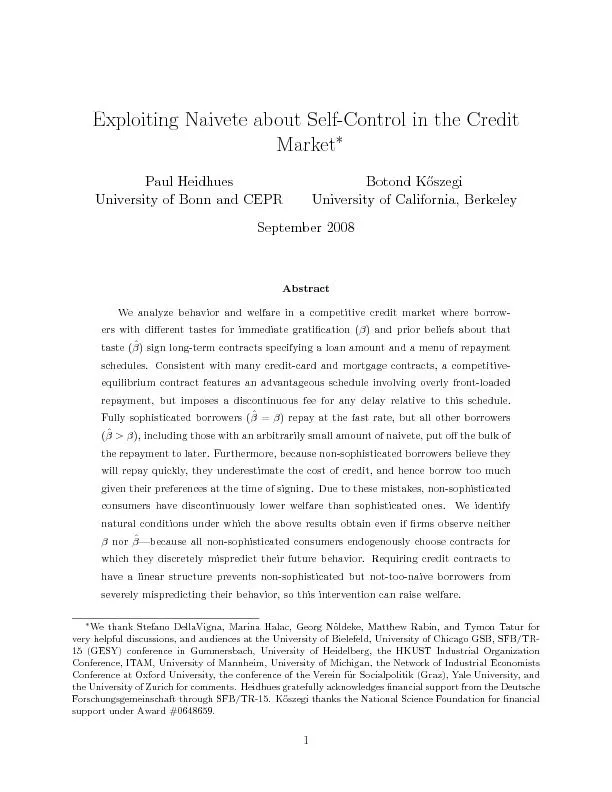 PDF-ExploitingNaiveteaboutSelf-ControlintheCreditMarketPaulHeidhuesUniver