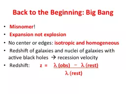 Back to the Beginning: Big Bang