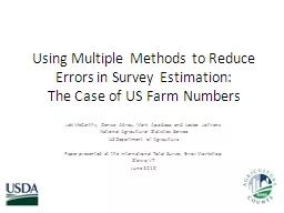 Using Multiple Methods to Reduce Errors in Survey Estimatio