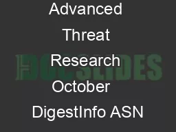 Intel Security Advanced Threat Research October   DigestInfo ASN