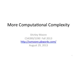 More Computational Complexity