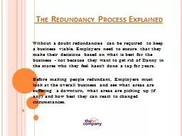 The Redundancy Process Explained