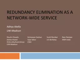 Redundancy Elimination As A Network-Wide Service