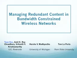 Managing Redundant Content in Bandwidth Constrained