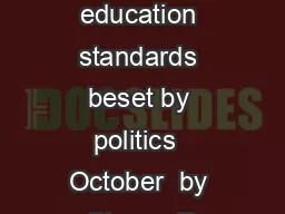 New US education standards beset by politics  October  by Steven R