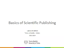 Basics of Scientific Publishing