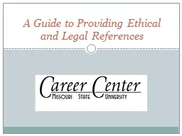 A Guide to Providing Ethical and Legal References