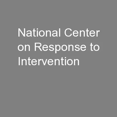 National Center on Response to Intervention