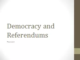 Democracy and Referendums