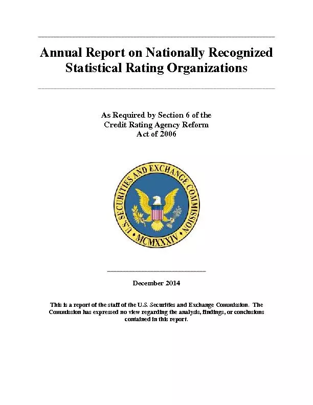 December 2014This is a report of the staff of the U.S. Securities and