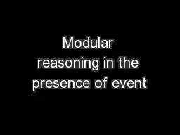 Modular reasoning in the presence of event