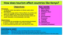 How does tourism affect countries like Kenya?