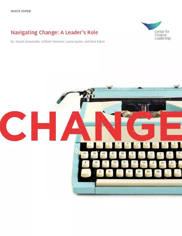 WHITE PAPERNavigating Change: A Leader’s RoleBy: David Dinwoodie,