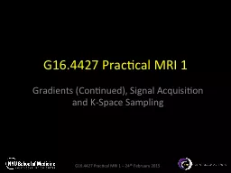 G16.4427 Practical MRI 1