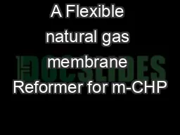 A Flexible natural gas membrane Reformer for m-CHP