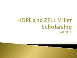 HOPE and ZELL Miller Scholarship