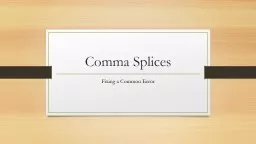 Comma Splices