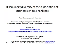 Disciplinary diversity of the Association of Business Schoo