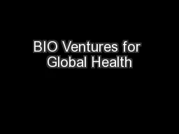 BIO Ventures for Global Health