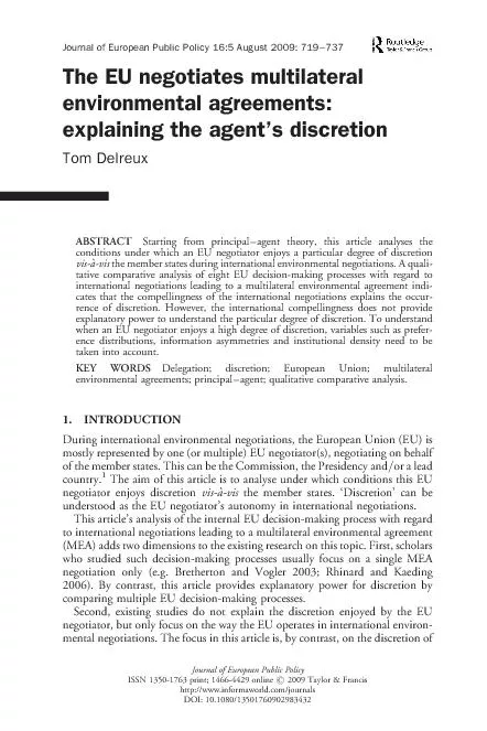 TheEUnegotiatesmultilateralenvironmentalagreements:explainingtheagent