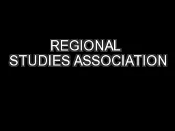 REGIONAL STUDIES ASSOCIATION