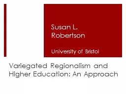 Variegated Regionalism and Higher Education: An Approach
