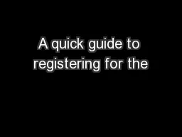 A quick guide to registering for the