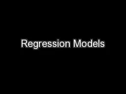 Regression Models