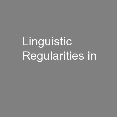 Linguistic Regularities in
