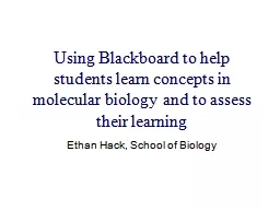 Using Blackboard to help students learn concepts in molecul