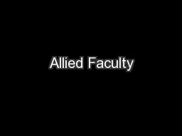 Allied Faculty