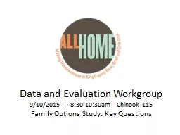 Data and Evaluation Workgroup