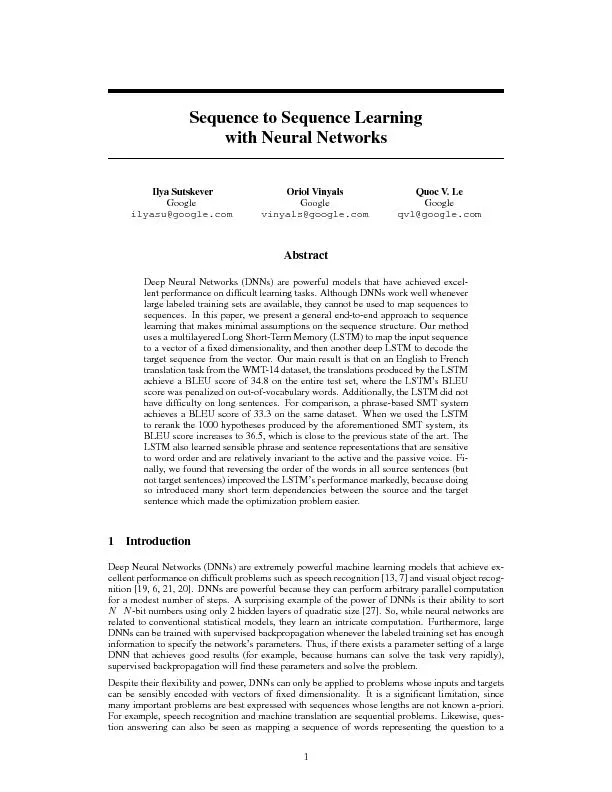 SequencetoSequenceLearningwithNeuralNetworks