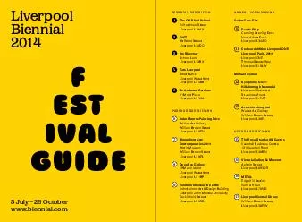Liverpool Biennial  EST IVAL GUIDE  July  October www