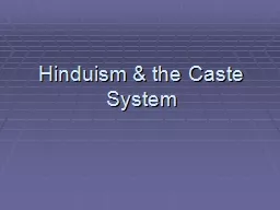 Hinduism & the Caste System