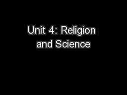 Unit 4: Religion and Science