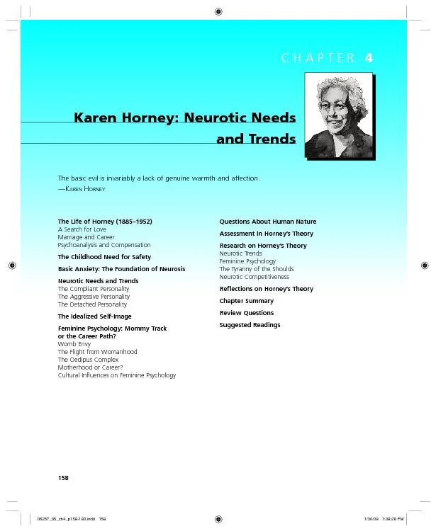 Karen Horney: Neurotic Needsand Trends