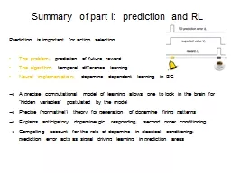 Summary of part I:  prediction and RL