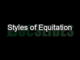 Styles of Equitation