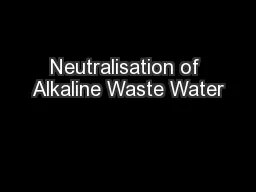 Neutralisation of Alkaline Waste Water